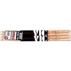 Musikzubehör Vic Firth American Classic Series Drumsticks 2B American Hickory Holz Tip Natur 4 Paar Value Pack