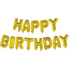 Gold Text & Theme Balloons Celebrate It Happy Birthday Gold Foil Balloon Banner Kit By Celebrate It