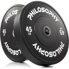 Rubber Weight Plates Philosophy Gym Set of 2 Olympic 2-Inch Rubber Bumper Plates