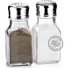 Crystal Glass Kitchenware Crystalia Salt and Pepper Shakers Glass Set Salt Mill, Pepper Mill