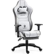 Dowinx Gray Gaming Chairs Dowinx Dowinx Gaming Chair Tech Fabric with Pocket Spring Cushion, Ergonomic Computer Chair with Massage Lumbar Support and Footrest, Comfortable