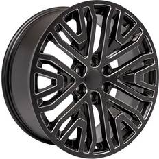 OE Wheels 22 Replica CV37 Fits GMC Sierra Rim 22x9 Black Milled