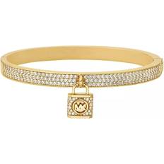 Michael Kors Pavé Lock Charm Bangle - Gold/Transparent