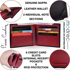 Pierre Cardin men's genuine nappa leather bifold rfid pro' wallet great gift