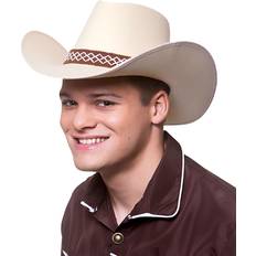 Headgear Wicked Costumes texan cowboy hat classic sand beige adults fancy dress