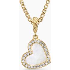 Jewelry David Yurman 18K Yellow Gold Dy Elements Mother of Pearl & Pave Diamonds Heart Pendant White/Gold