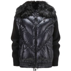 Moncler jacka dam Moncler Quilted Down & Knit Cardigan Jacket - Black