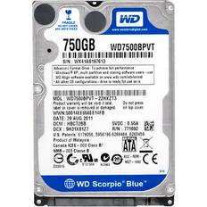 Western Digital Scorpio Blue WD7500BPVT 5400 RPM 8MB Cache SATA 3.0Gb/s 2.5' 750GB Capacity Internal Notebook Hard Drive