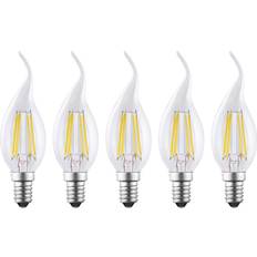 Light Bulbs Harper Living 4.5 Watts E14 led Bulb Clear Flame Tip Warm White Dimmable, Pack of 5