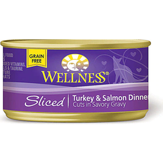 Wellness Canned Cat Food Grain Free Sliced Turkey Salmon