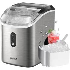 Ice Makers Silonn Silonn Nugget Ice Maker Countertop, 33lbs/24H, Chewable Pellet Ice Machine with Self-Cleaning Function, Portable Ice Makers for Home, Kitchen, Office, Black