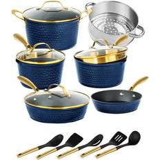 Cookware Granitestone Collection Hammered Cookware Set with lid