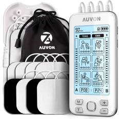 Tens ems Auvon AUVON 4 Outputs TENS Unit EMS Muscle Stimulator Machine for Pain Relief Therapy with 24 Modes Electric Pulse Massager, 2" and 2"x4" Electrodes Pads White