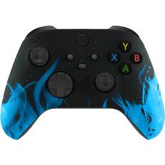 Game Controllers Wireless Controller for Microsoft Series X/S & One Custom Soft Touch Feel Custom Series X/S Controller X/S Blue Flame