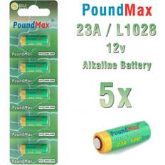 PoundMax PoundMax MP041 5 x Super alkalisk 23AE/A23/LRV08/MN21 12V PoundMax alkaliska säkerhetsbatterier