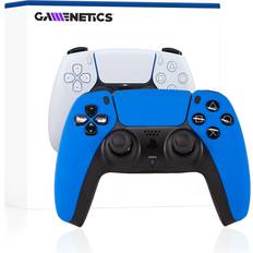 Game Controllers Gamenetics Custom Blue Official Wireless Bluetooth Controller for PS5 Console PC Soft Touch Un-Modded Video Gamepad Remote