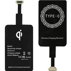 Avizar Qi Charger kit and USB Type C Wireless Charging Receiver- Black