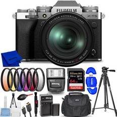 Digital Cameras Fujifilm FUJIFILM X-T5 Mirrorless Camera with 16-80mm Lens Silver 14PC Accessory Bundle