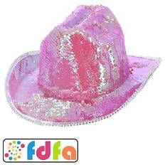 Smiffys Cowboyhatt Paljetter Iriserande Rosa