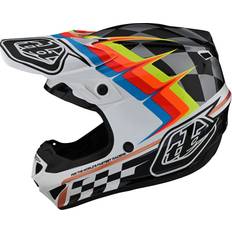 Polypropylène Casques de vélo Troy Lee Designs Casque SE4 Polyacrylite Warped Blanc