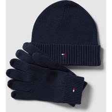 Tommy Hilfiger Essential Beanie & Handsker AM0AM10490DW6 Man Cotton Blue 0.00 x 24.0 x 22.9