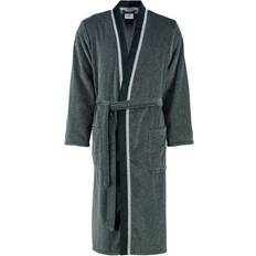 Herren - Silber Nachtwäsche Cawö 4839 Herren Velours-Kimono mit Schalkragen silber-schwarz