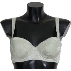 Dolce & Gabbana Sujetadores Dolce & Gabbana Green Balconcino Bra Floral Lace Underwear IT3