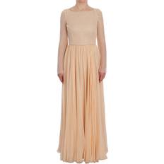 Dolce & Gabbana Beige Dresses Dolce & Gabbana Beige Silk Ball Gown Full Length Women's Dress