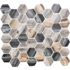 Glass Mosaic Tiles The Tile Life Honeycomb 1.88x1.88 Glass Mosaic Greige 1.12 Sq. ft. Backsplash Bathroom