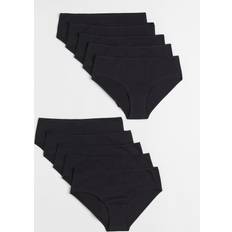 Slips H&M Damen 10er-Pack Hipster Schwarz