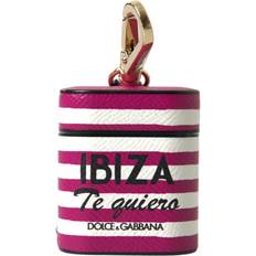 Høretelefoner Dolce & Gabbana Rød Læder Logo Print Airpods