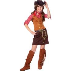 Franco Wild West Gun Slinger Girls Costume Brown