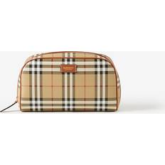 Nylon Cosmetic Bags Burberry Medium Check Travel Pouch