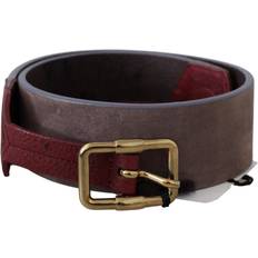 Gianfranco Ferre GF Ferre Brown Leather Wide Gold Chrome Logo Buckle Belt