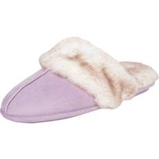 Comfy Faux Fur House Slipper Scuff Memory Foam - Lilac