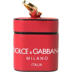 Høretelefoner Dolce & Gabbana Rød Læder Logo Print Airpods