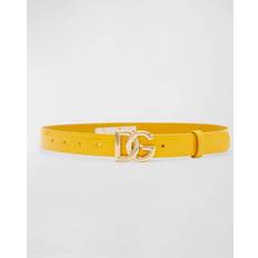 Geel - Vrouw Riemen Dolce & Gabbana DG Logo Belt Yellow Leather