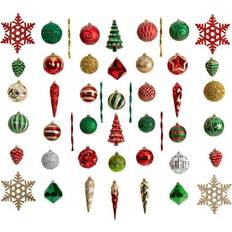 Natural Christmas Tree Ornaments Nearly Natural Holiday Deluxe Shatterproof 52 Count Box Christmas Tree Ornament