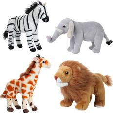 Dazmers Safari Animals Plush Toys Set. 8 inches