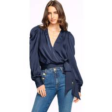 Pauline Puff Sleeve Blouse - Navy
