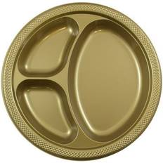 Gold Disposable Plates Jam Paper 10.25" Divided Plastic Party 20ct. in Gold MichaelsÂ Gold 10.25