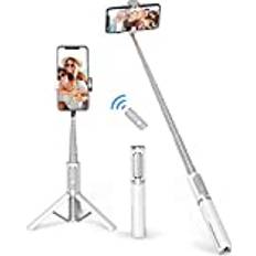 ATUMTEK Selfie Stick Tripod, Extendable 3 in 1 Aluminum Bluetooth Selfie Stick with Wireless Remote for iPhone 13/13 Pro/12/11 Pro/XS Max/XS/XR/X/8/7