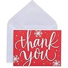 Red Cards & Invitations American Greetings American Greetings Christmas Thank You Cards With Envelopes, Snowflakes 25-Count