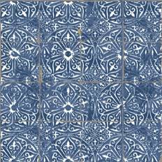 Wallpapers Nuwallpaper Cobalt Sea Provincial Tile Peel and Stick