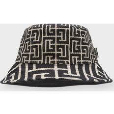 Hats Balmain Monogram Jacquard Bucket Hat Black II