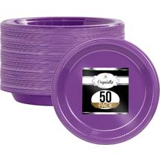 Plastic Disposable Plates Exquisite 9 Inch Purple Plastic Plates 50 Count