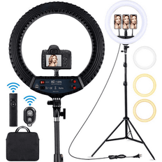 18 inch led ring light with tripod stand dimmable makeup selfie ring light for
