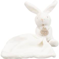 Bianco Coperte Piumone Doudou Et Compagnie Peluche Con Fazzoletto A Coniglietto In Poliestere Bianco