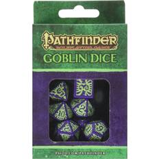 Board Games Q Workshop Q-Workshop Pathfinder Rpg Goblin Purple & Green Ornamented Dice Set 7 Polyhedral Pieces QWOPAT76