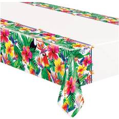 Multicolour Plates, Cups & Cutlery Unique Party Plastic Tropical Palm Table Cover